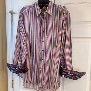 Vintage Robert Graham Striped Multicolor Men's Shirt